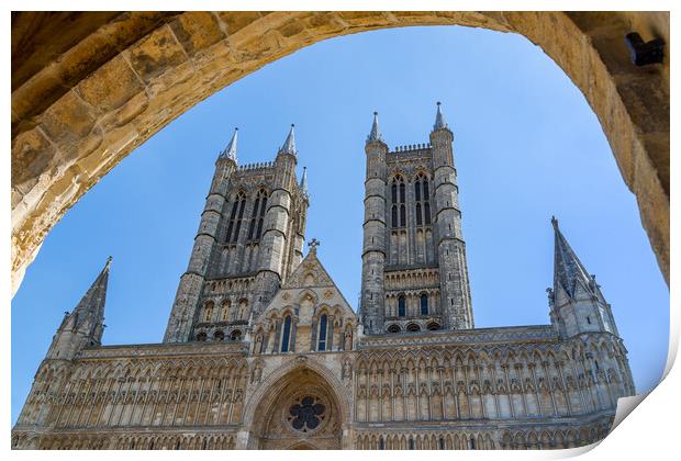 Looking through an archway at Lincoln cathedral Print by Jason Wells