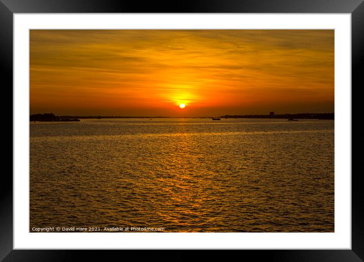 Mekong Sunset Framed Mounted Print by David Hare