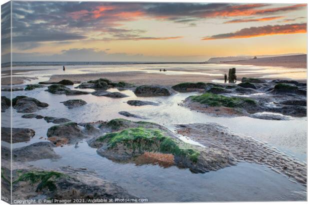 Low tide sunset at Winchelsea Beach Canvas Print by Paul Praeger