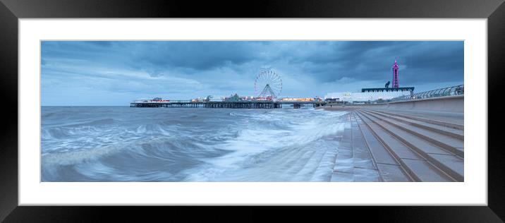 Blackpool Tower and Central Pier Framed Mounted Print by Phil Durkin DPAGB BPE4