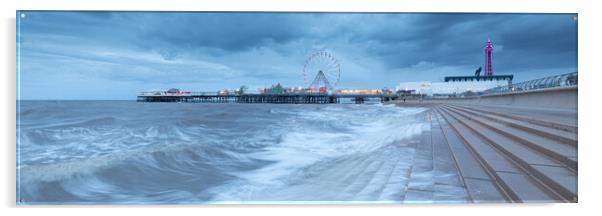 Blackpool Tower and Central Pier Acrylic by Phil Durkin DPAGB BPE4
