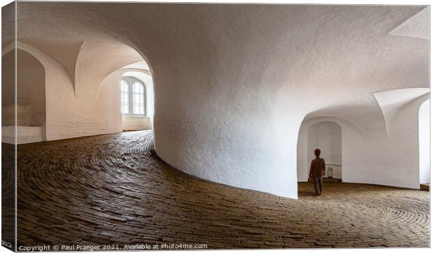 Inside the spiral of the 'Round Tower' in Copenhagen Canvas Print by Paul Praeger