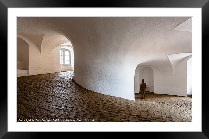 Inside the spiral of the 'Round Tower' in Copenhagen Framed Mounted Print by Paul Praeger