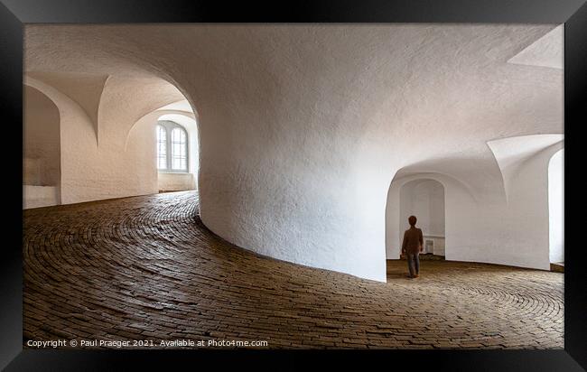 Inside the spiral of the 'Round Tower' in Copenhagen Framed Print by Paul Praeger