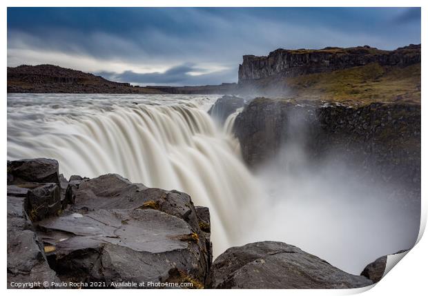Dettifoss waterfall in Iceland Print by Paulo Rocha