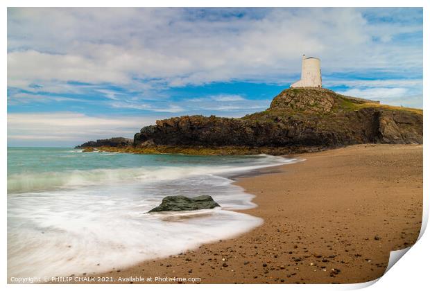 Tyr Mawy lighthouse beach scene on Anglesey 561 Print by PHILIP CHALK