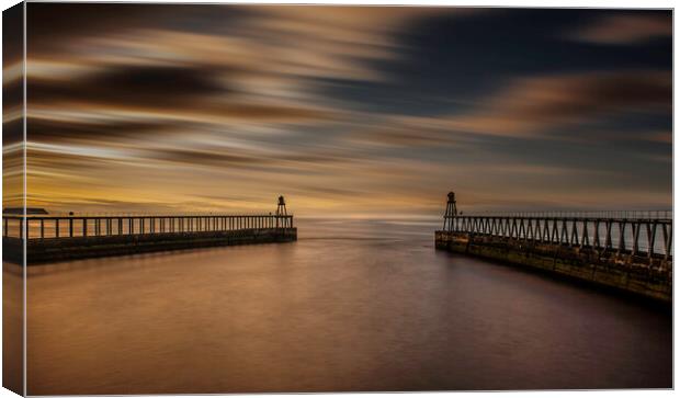 Whitby Harbour, North Yorkshire Coast Canvas Print by Andrew Sharpe