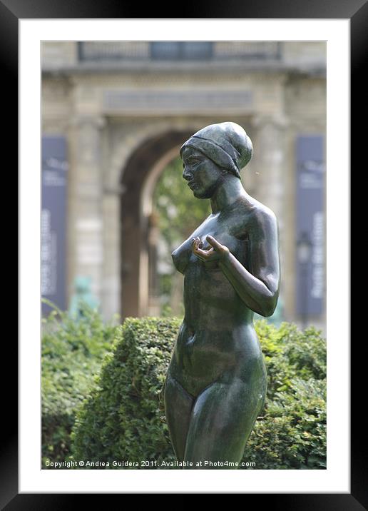 Garden Statue: Jardin des Tuileries Framed Mounted Print by Andrea Guidera