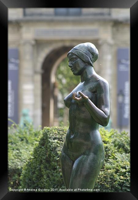 Garden Statue: Jardin des Tuileries Framed Print by Andrea Guidera