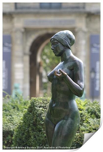Garden Statue: Jardin des Tuileries Print by Andrea Guidera