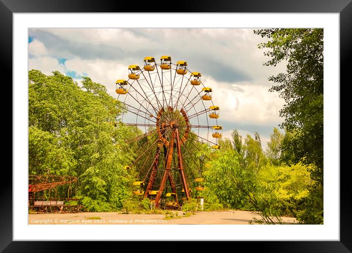 Eerie Abandoned Ferris Wheel Framed Mounted Print by Margaret Ryan