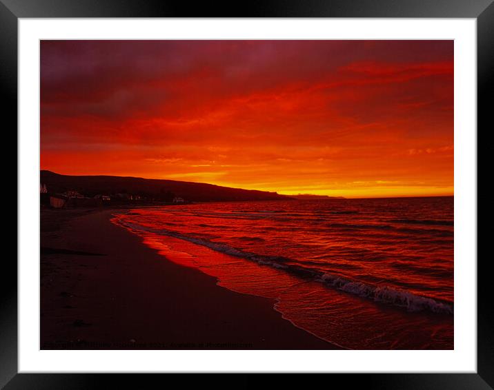 Sunset at Ballygalley Beach  Framed Mounted Print by Matthew McGoldrick
