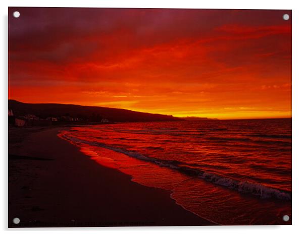 Sunset at Ballygalley Beach  Acrylic by Matthew McGoldrick