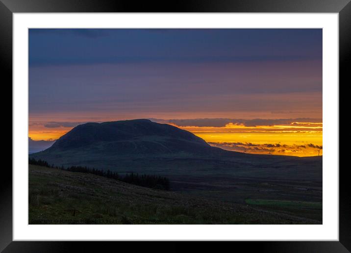 A sunset over Slemish Mountain, Shilnavogie Road Framed Mounted Print by Matthew McGoldrick
