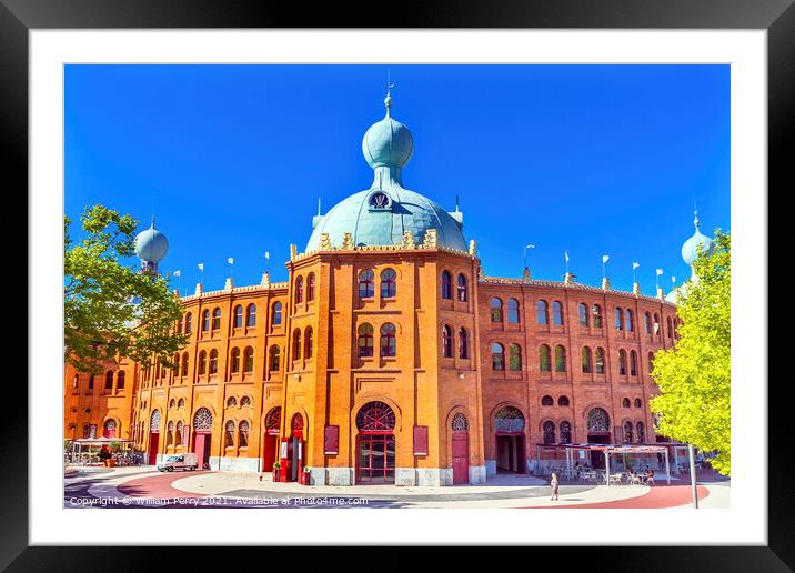 Campo Pequeno Bullring Bullfight Arena Lisbon Portugal Framed Mounted Print by William Perry