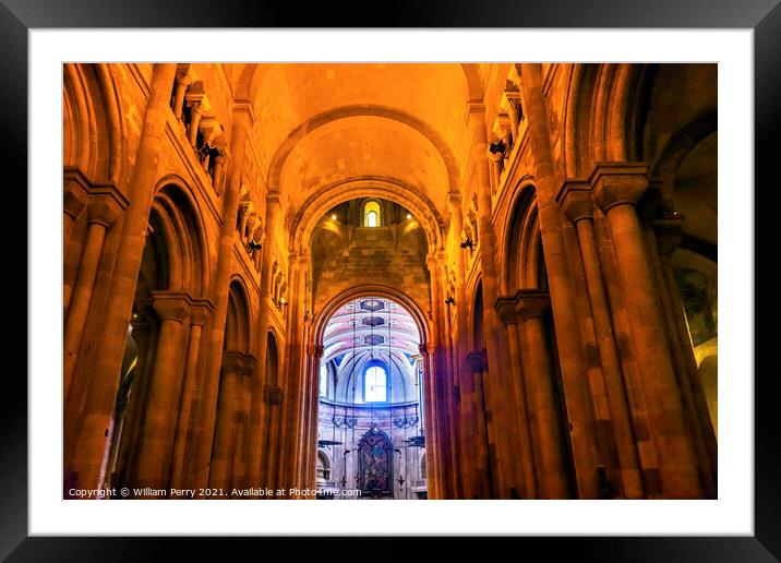 Basilica The Se Cathedral Lisbon Portugal Framed Mounted Print by William Perry