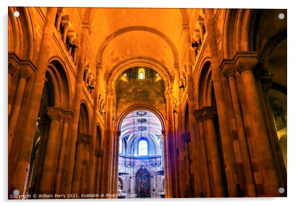 Basilica The Se Cathedral Lisbon Portugal Acrylic by William Perry