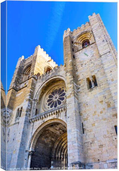 The Se Sedes Episcopalis Cathedral Lisbon Portugal Canvas Print by William Perry