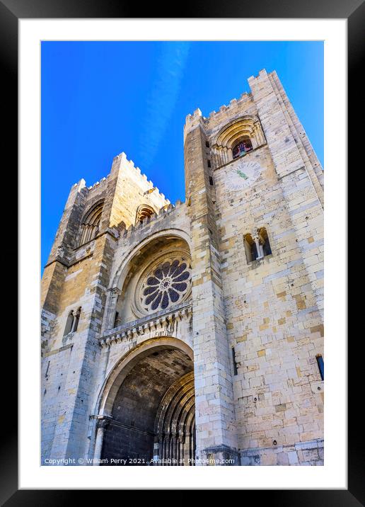 The Se Sedes Episcopalis Cathedral Lisbon Portugal Framed Mounted Print by William Perry