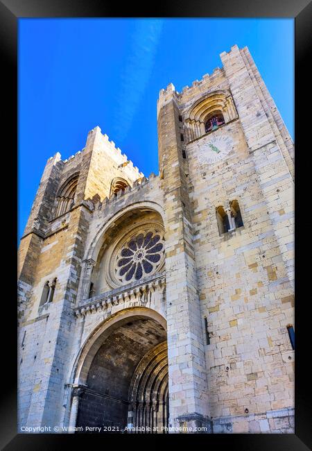 The Se Sedes Episcopalis Cathedral Lisbon Portugal Framed Print by William Perry
