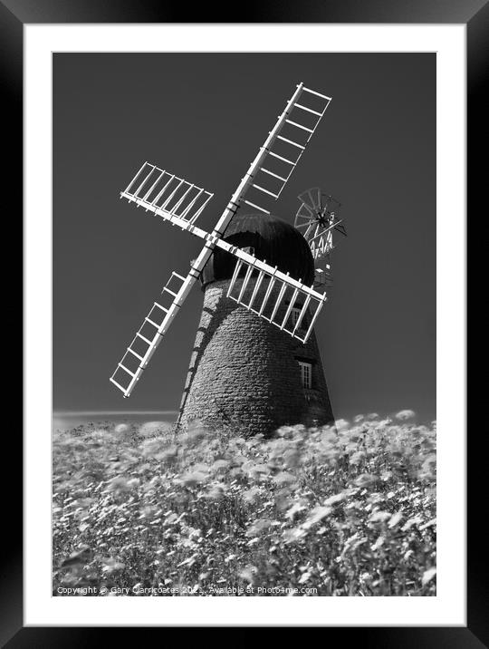 Whitburn Windmill in a field of Poppies Framed Mounted Print by Gary Clarricoates