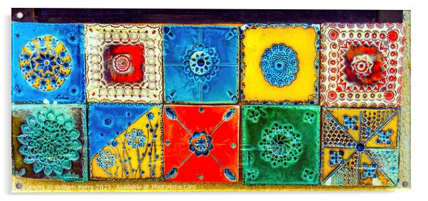 Colorful Ceramic Tiles Souvenirs Handicrafts Lisbon Portugal Acrylic by William Perry
