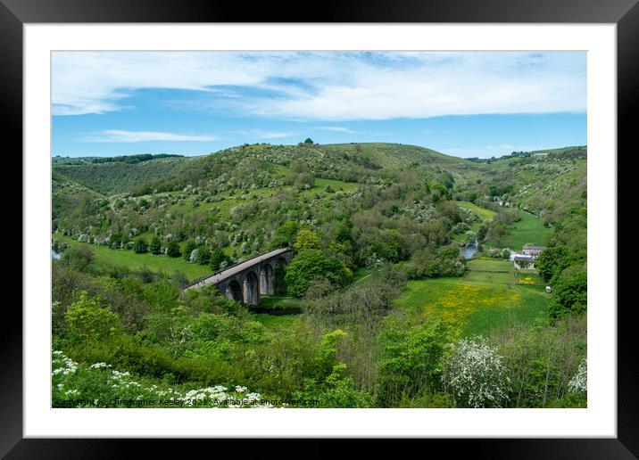Monsal Dale from Monsal Head Framed Mounted Print by Christopher Keeley