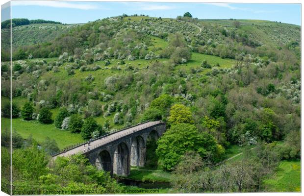 Monsal Viaduct and Dale Canvas Print by Christopher Keeley