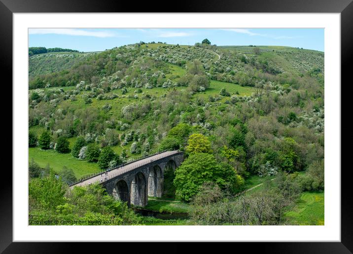 Monsal Viaduct and Dale Framed Mounted Print by Christopher Keeley