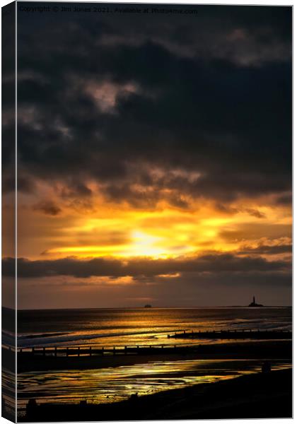 December sunrise with storms to follow Canvas Print by Jim Jones