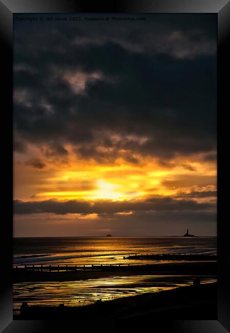 December sunrise with storms to follow Framed Print by Jim Jones