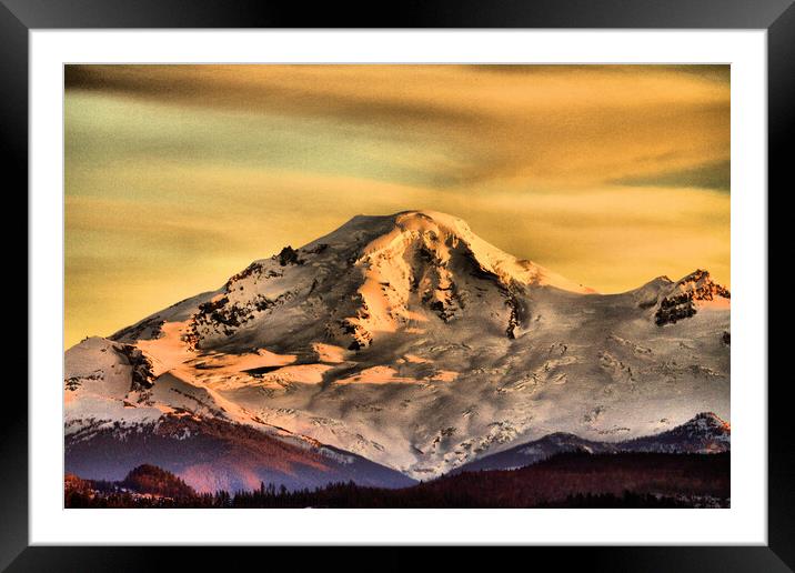 Glorious Mountains, Powerful Sunset  Framed Mounted Print by Buz Reid