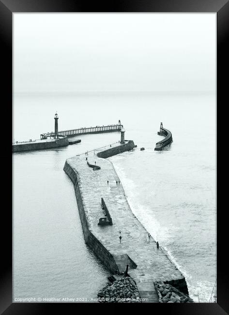 Whitby Pier Framed Print by Heather Athey