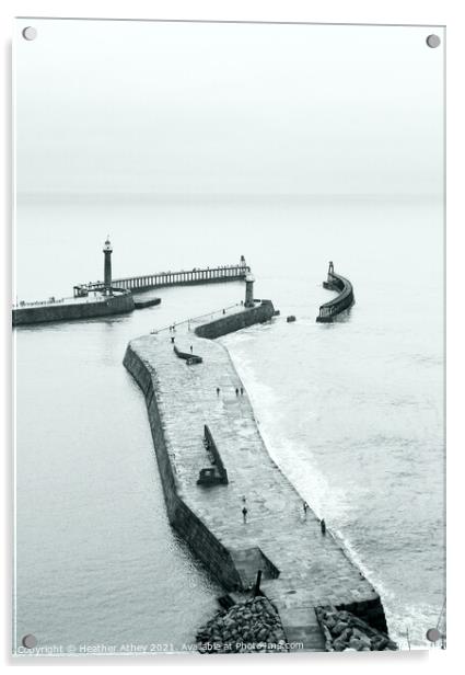 Whitby Pier Acrylic by Heather Athey