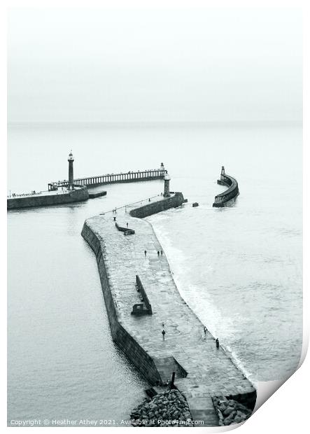 Whitby Pier Print by Heather Athey