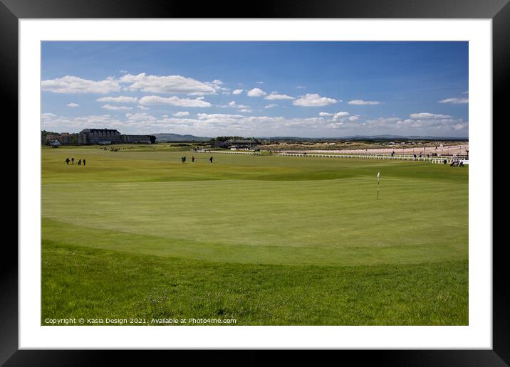 Approaching the 18th Hole, Old Course, St Andrews Framed Mounted Print by Kasia Design