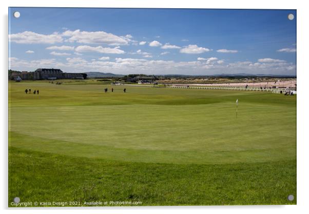 Approaching the 18th Hole, Old Course, St Andrews Acrylic by Kasia Design