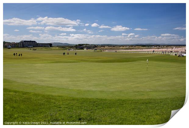Approaching the 18th Hole, Old Course, St Andrews Print by Kasia Design
