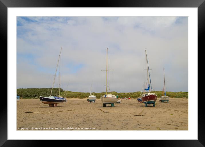 Boats at Beadnell Framed Mounted Print by Heather Athey