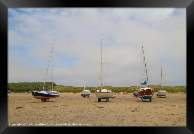 Boats at Beadnell Framed Print by Heather Athey
