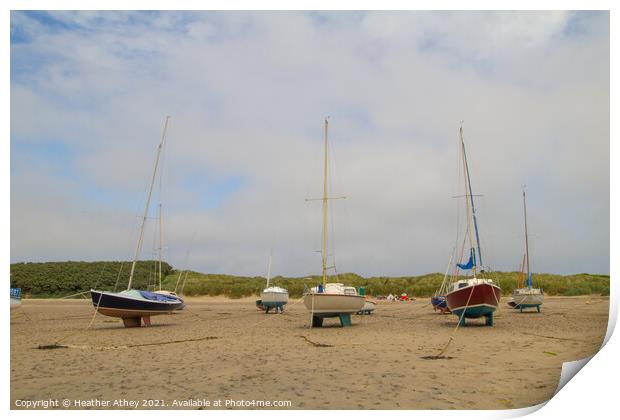 Boats at Beadnell Print by Heather Athey