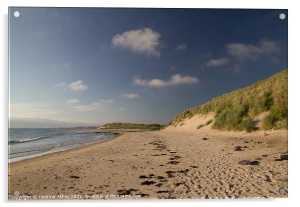 Bamburgh beach, Northumberland Acrylic by Heather Athey