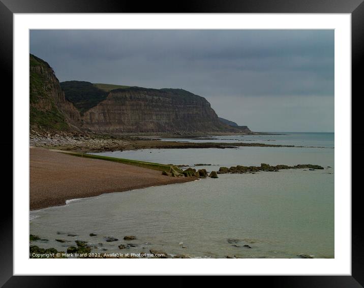 Hastings Cliffs at Low Tide Framed Mounted Print by Mark Ward