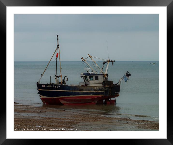Hastings Fishing Boat . Framed Mounted Print by Mark Ward