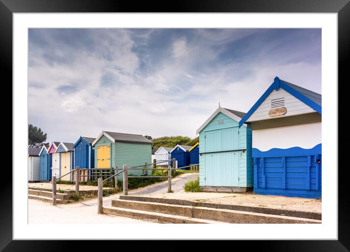 Vibrant Beach Huts in Christchurch Framed Mounted Print by KB Photo