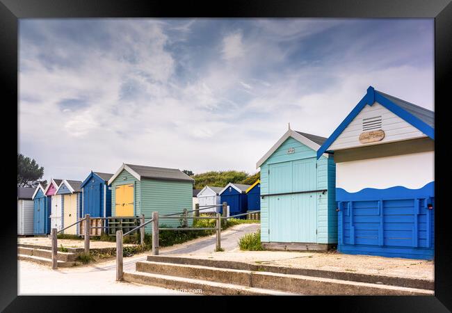 Vibrant Beach Huts in Christchurch Framed Print by KB Photo