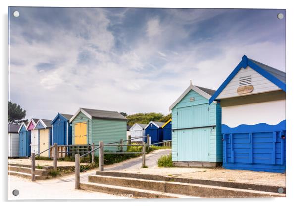 Vibrant Beach Huts in Christchurch Acrylic by KB Photo