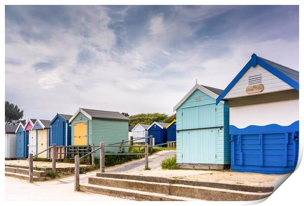 Vibrant Beach Huts in Christchurch Print by KB Photo