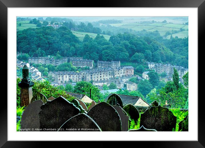 Hebden Bridge From Above  Framed Mounted Print by Alison Chambers