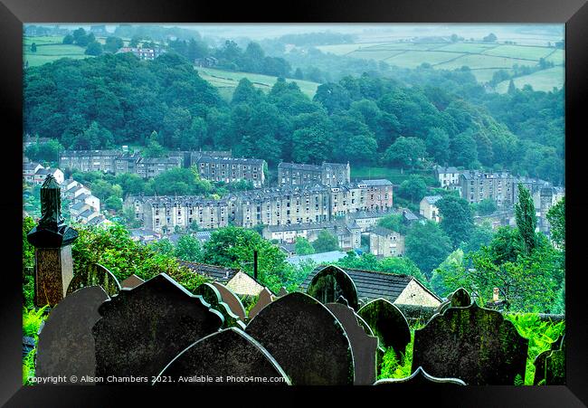 Hebden Bridge From Above  Framed Print by Alison Chambers